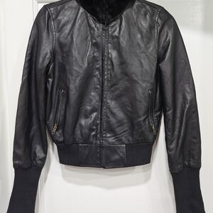 GAP Black Leather Outerwear